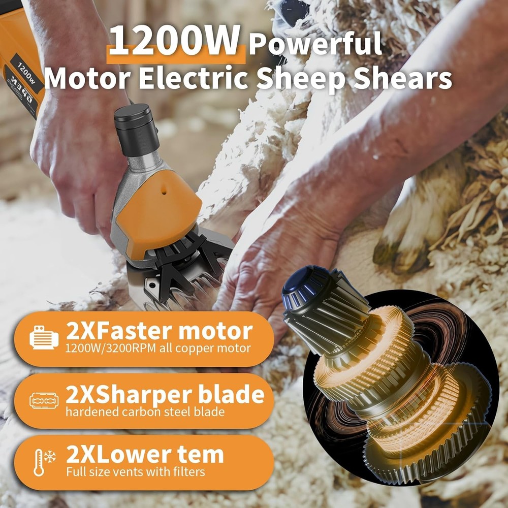 1200W Electric Sheep Shears 6 Speed