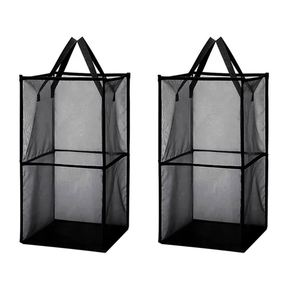 2 Pack Popup Laundry Hamper, Large Collapsible Mesh Laundry Baskets Dirty Clo...