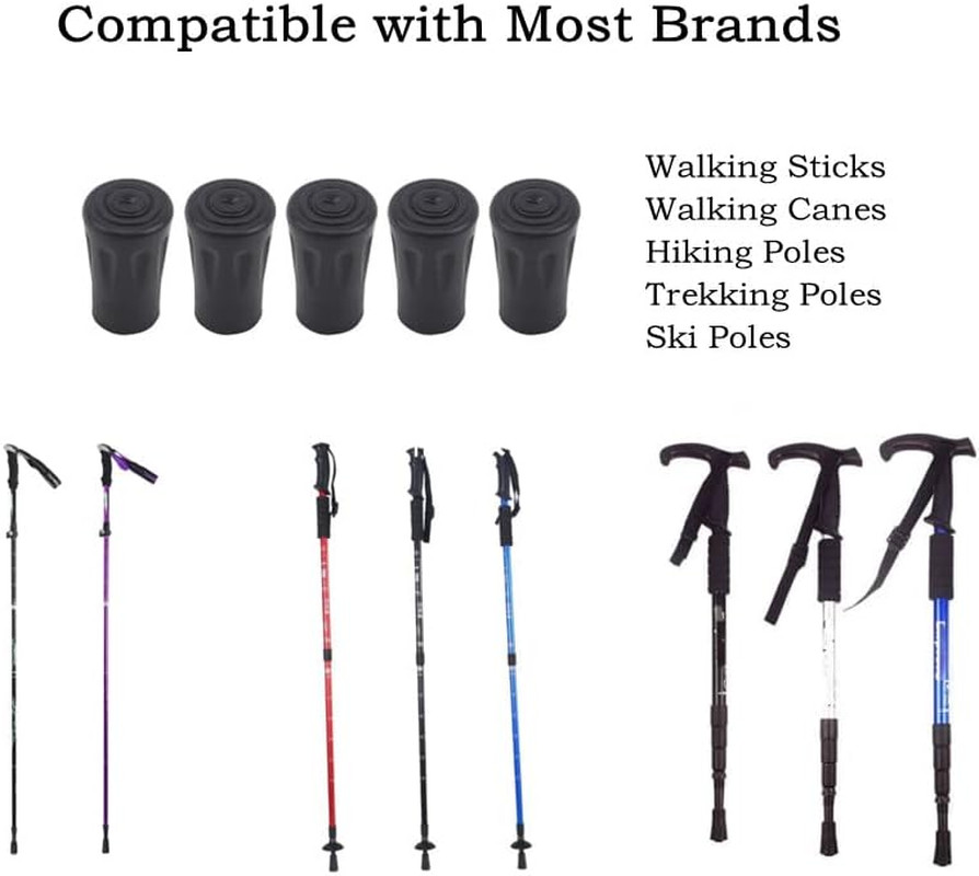 6pcs Walking Stick Tips, Replacement Rubber Tips for Walking Sticks, Trekking...