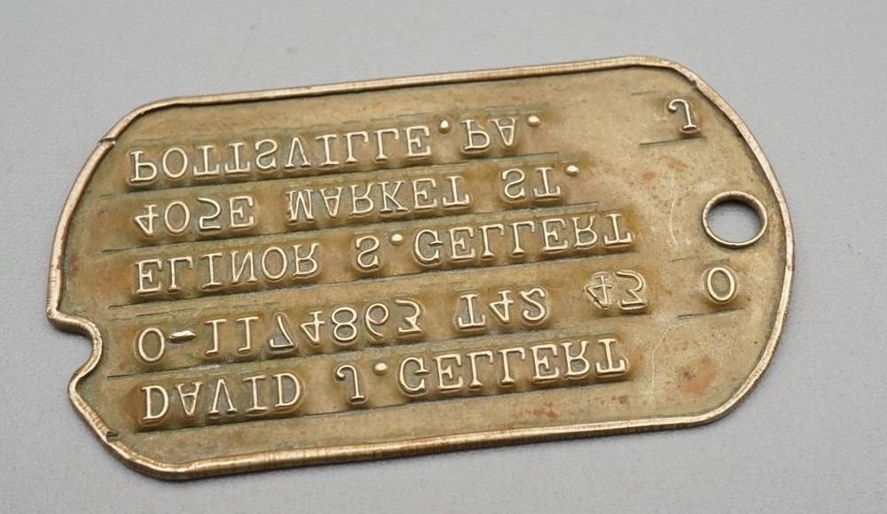 WWII 1942-43 Army Officer Dog Tag With Pennsylvania NOK Address - Scarce Jewish