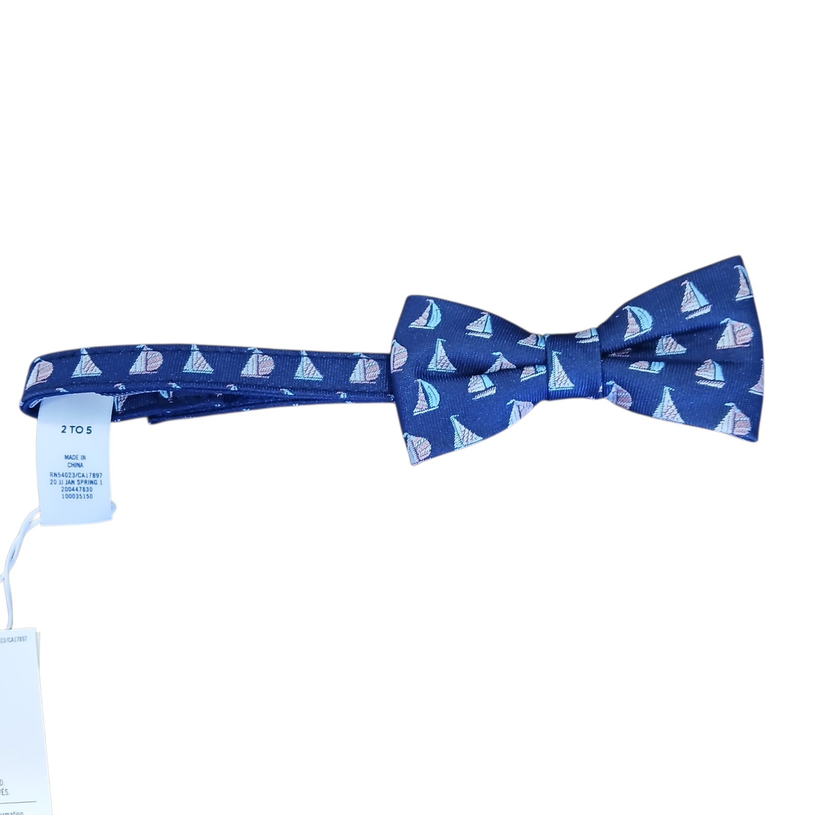 Janie and Jack Nautical Bow Tie- Sailboat Navy Blue adjustable 2-5yr NWT Party