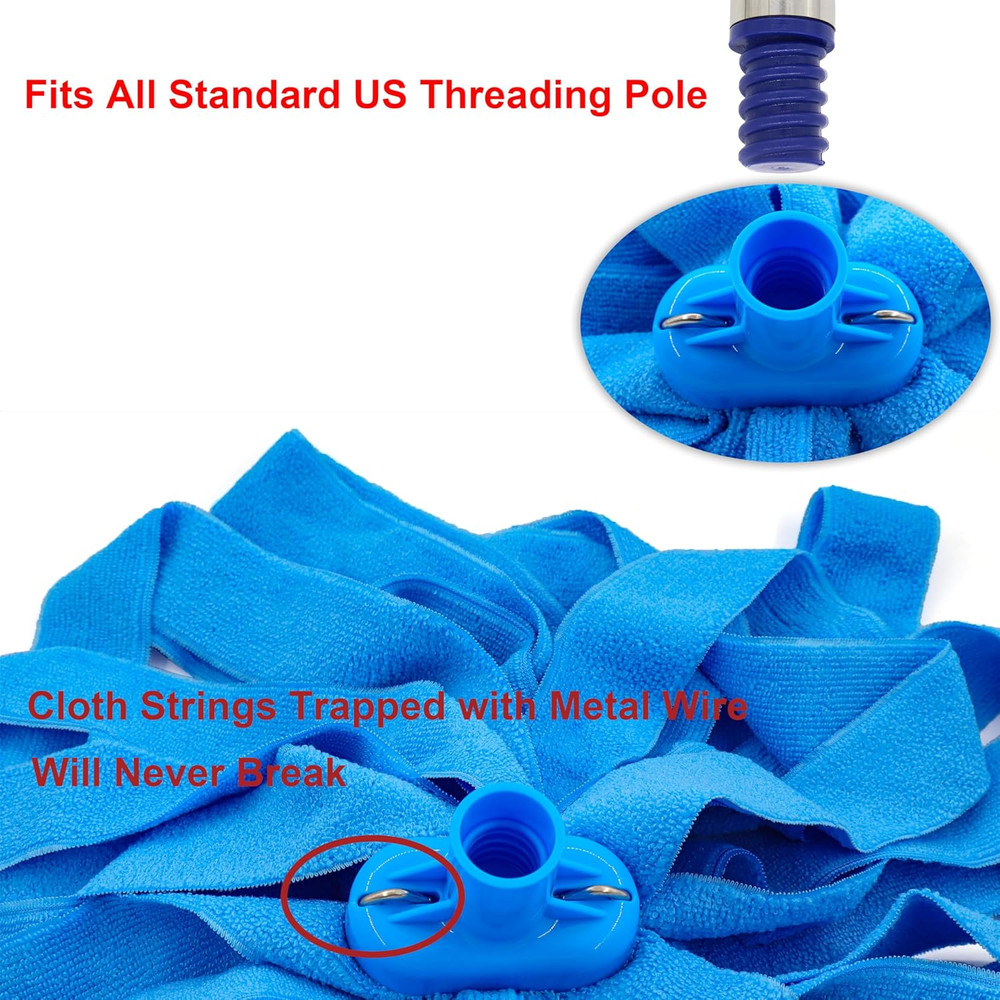 Microfiber String Mop Head Refill 1 Pack Fits Standard 34 Inch Threaded Poles