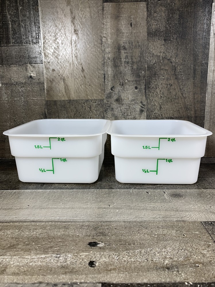 Cambro 2SFSP148 Cambro Square Container 2 Quart Capacity, White
