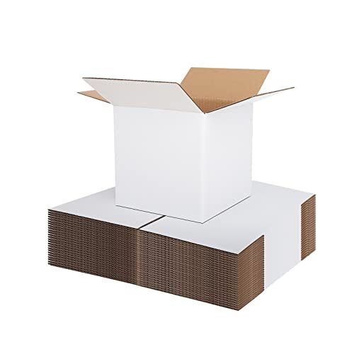 25 Pack Shipping Boxes for Mailing Moving Packaging Corrugated Boxes White