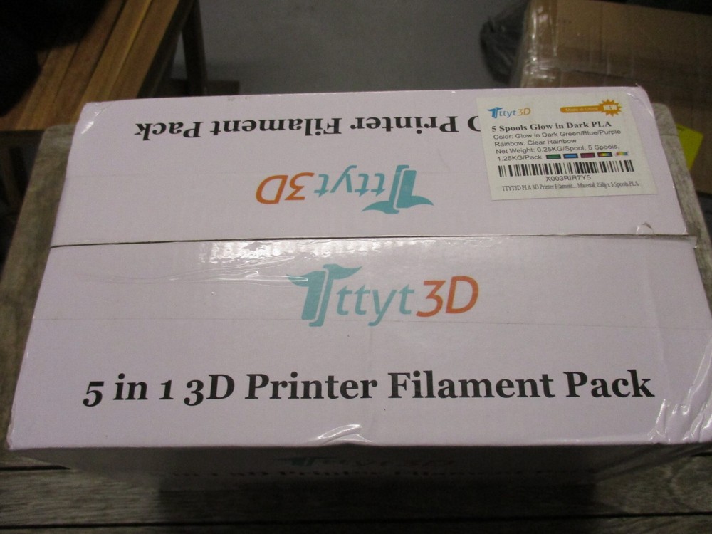 TTYT3D 3D Printer Filament Pack (5 Glow in the dark spools) NEW