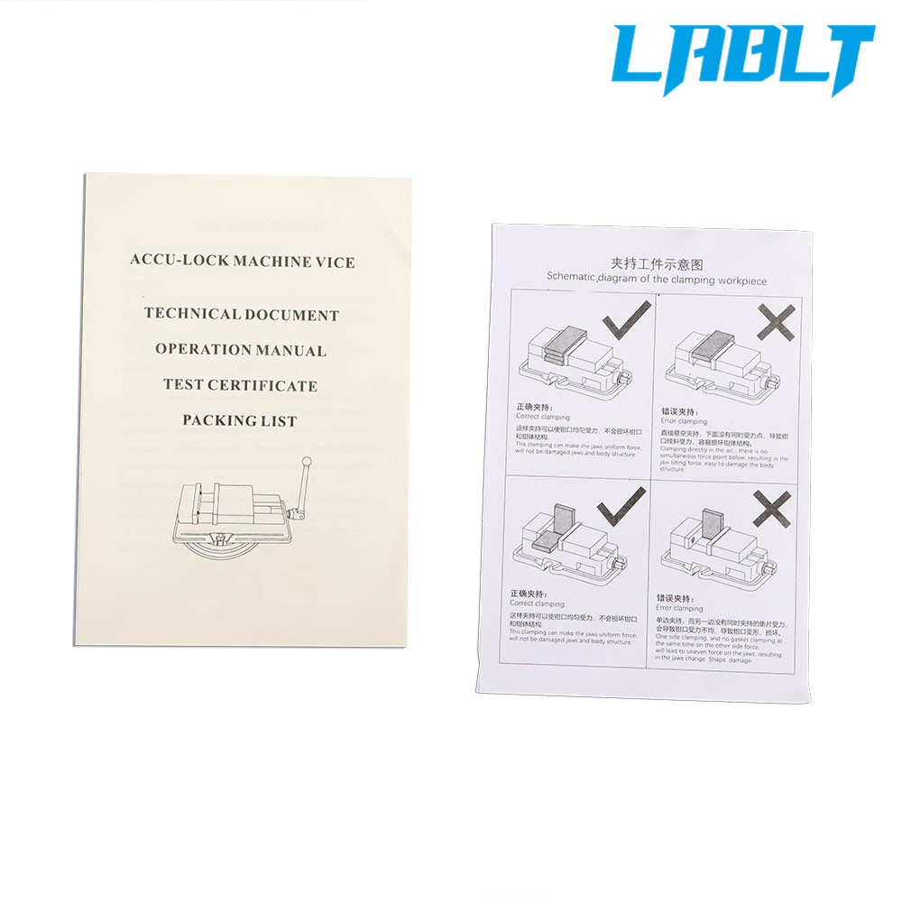 LABLT 5" Lockdown CNC Milling Machine Bench Vise Clamping Precision Without Base