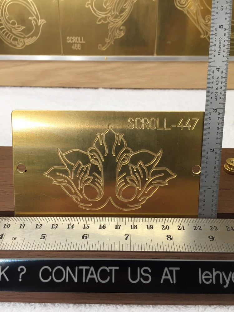 #447 MEDIUM VINTAGE MASTER SCROLL/FLOURISH TEMPLATE FOR NEW HERMES ENGRAVER
