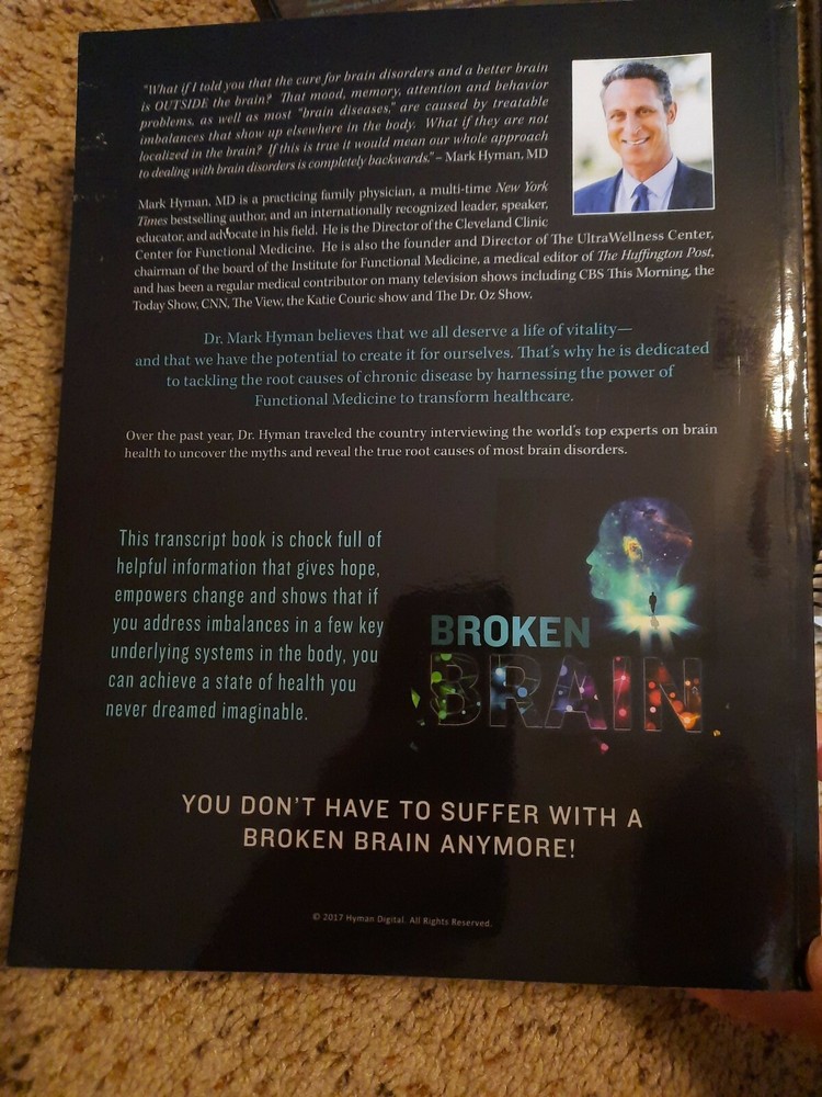 Broken Brain DVD, Workbooks, Interviews N Transcripts Mark Hyman NEW