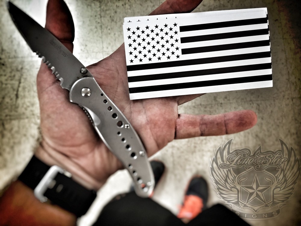 American Flag Inverted Black & White - Sticker