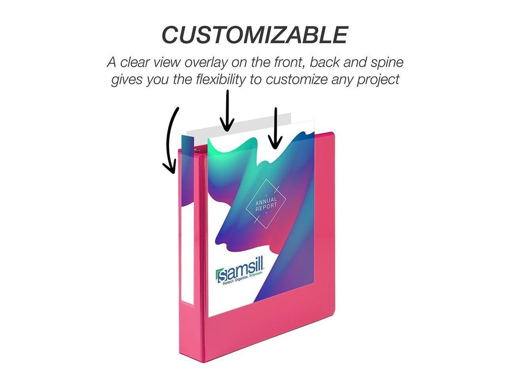 Samsill Durable View Ring Binders 3 Round Ring Assorted Color 4 Pack (MP46459)
