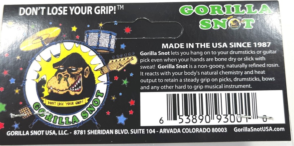 Gorilla Snot Guitar Pick & Drum Stick Grip Enhancer