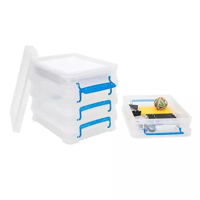 Super Stacker, Document Boxes, Clear, 5 Pack