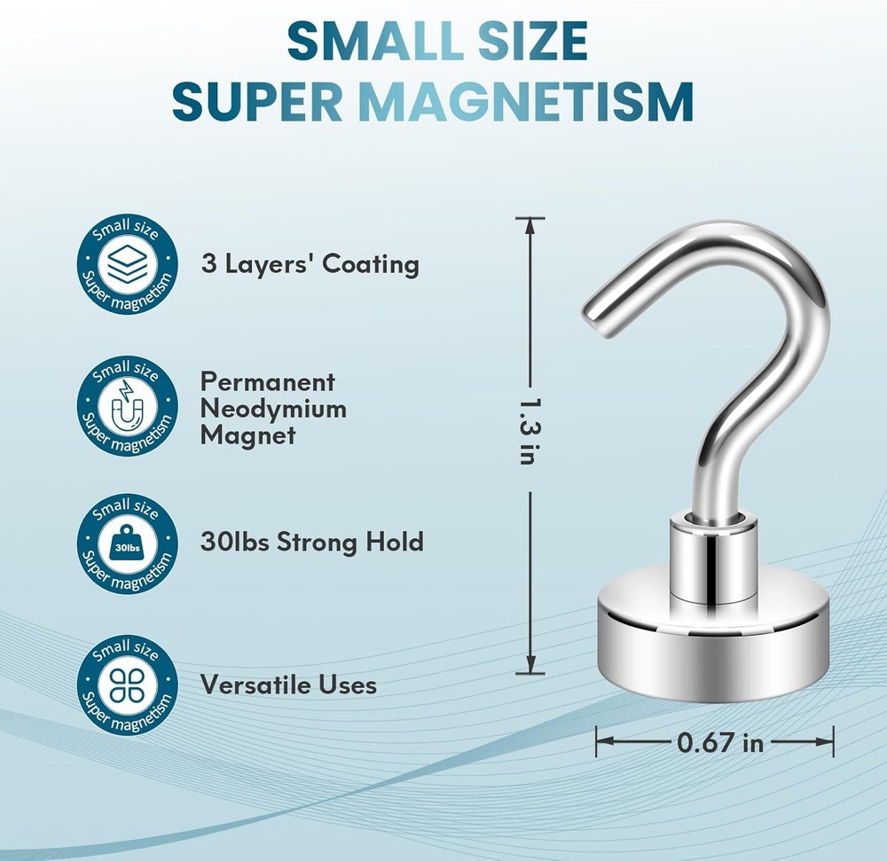 15 Pack Heavy Duty Magnets for Refrigerator, Extra Strong Hook
