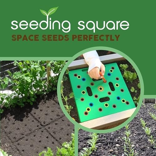 Seed Spacer Tool Template Kit 12x12in Green Plastic ColorCoded Planting Guide