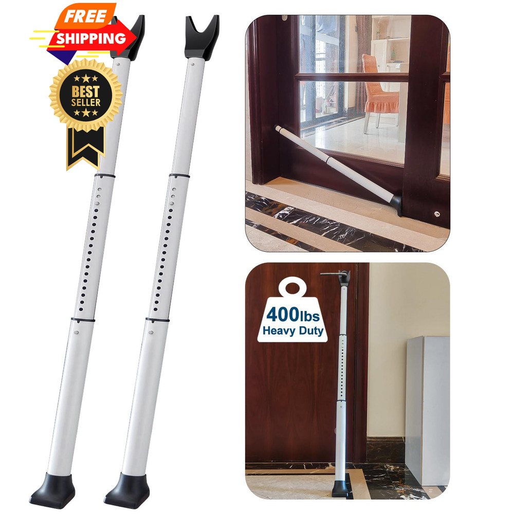 Rerishom Door Security Bar, Stoppers bar,Heavy 2 Pack, White