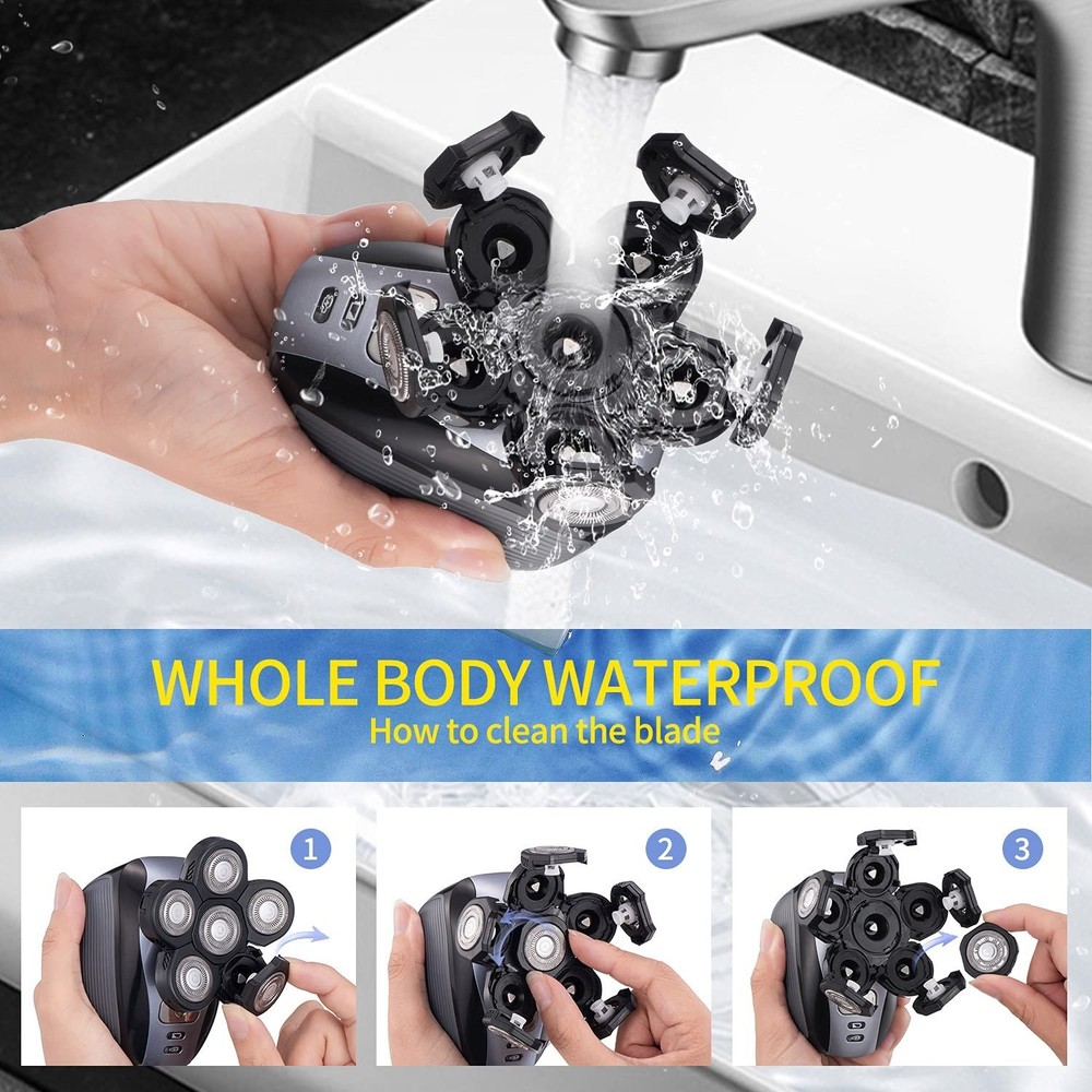 Head Shavers for Men - Upgraded Multifunctional Bald Head Shaver, Waterproof ...