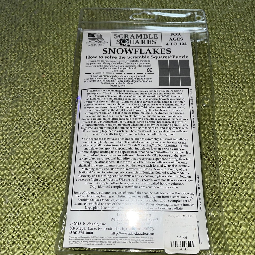 Scramble Squares Snowflakes Puzzle