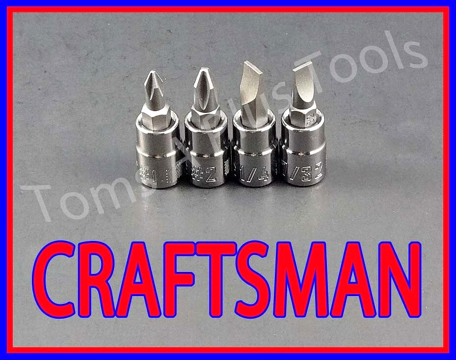 CRAFTSMAN TOOLS 4pc 1/4 Phillips / flat blade screwdriver socket wrench bit set