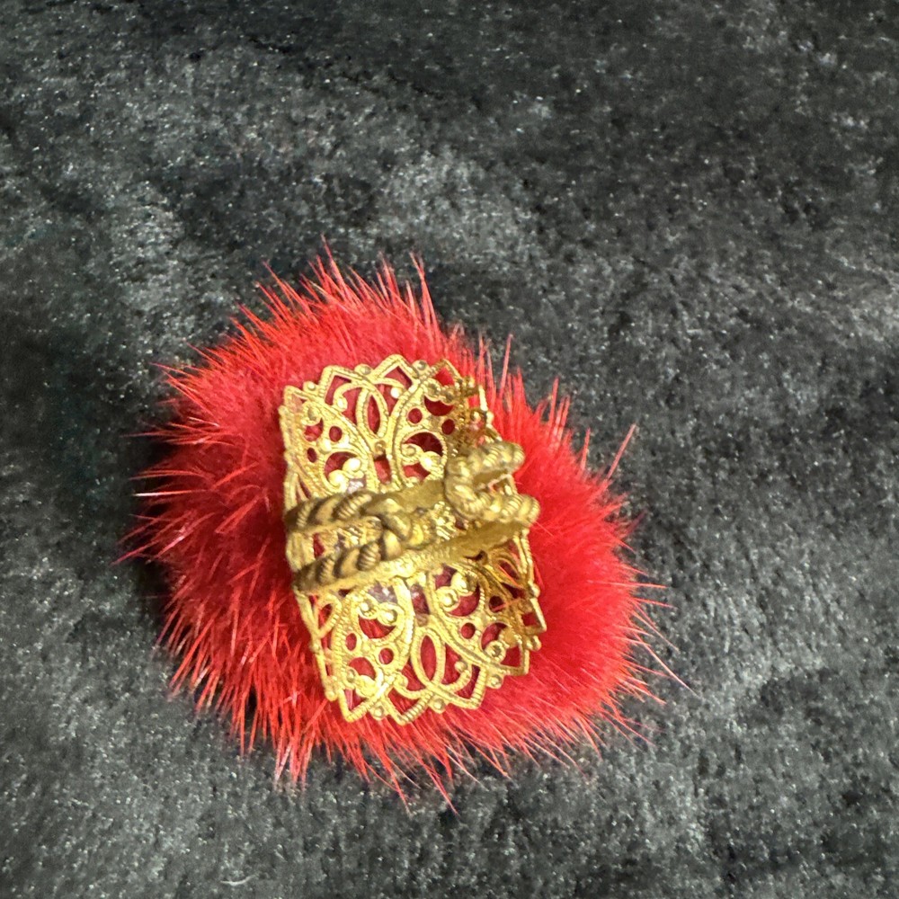 Artisan Red Mink Ring