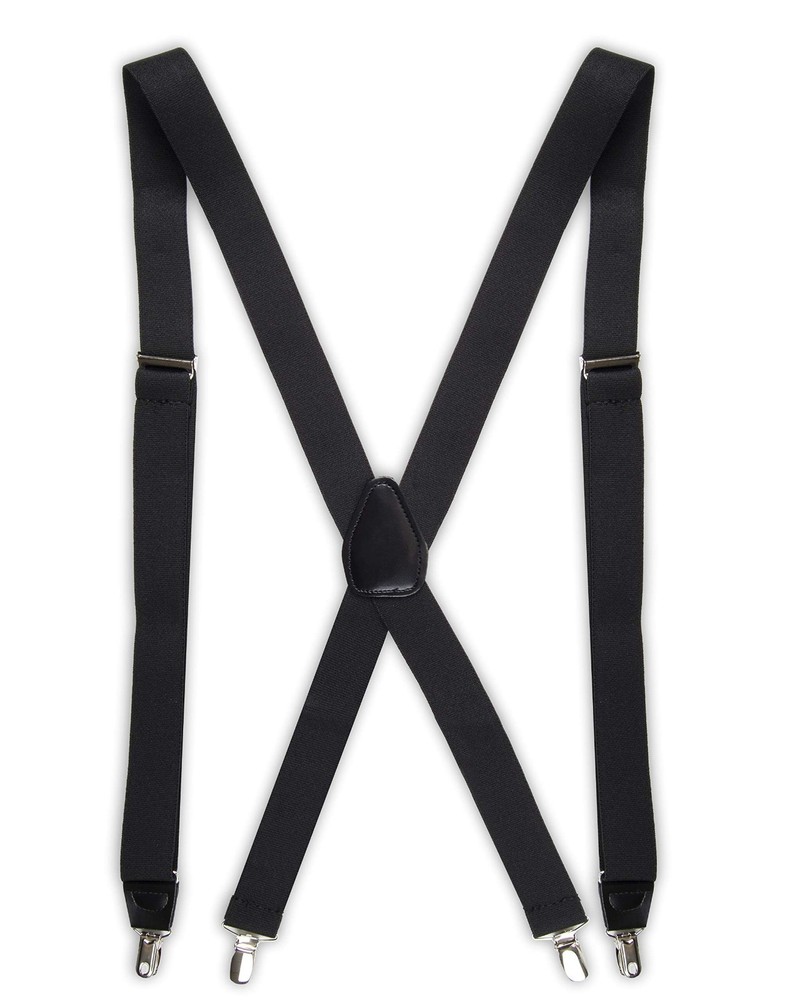 Men's Solid Suspenders - Adjustable, Durable, Classic Style for Formal & Casual