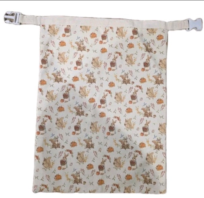 Handmade Wimsical Bunny & Squirrels Wet Bag