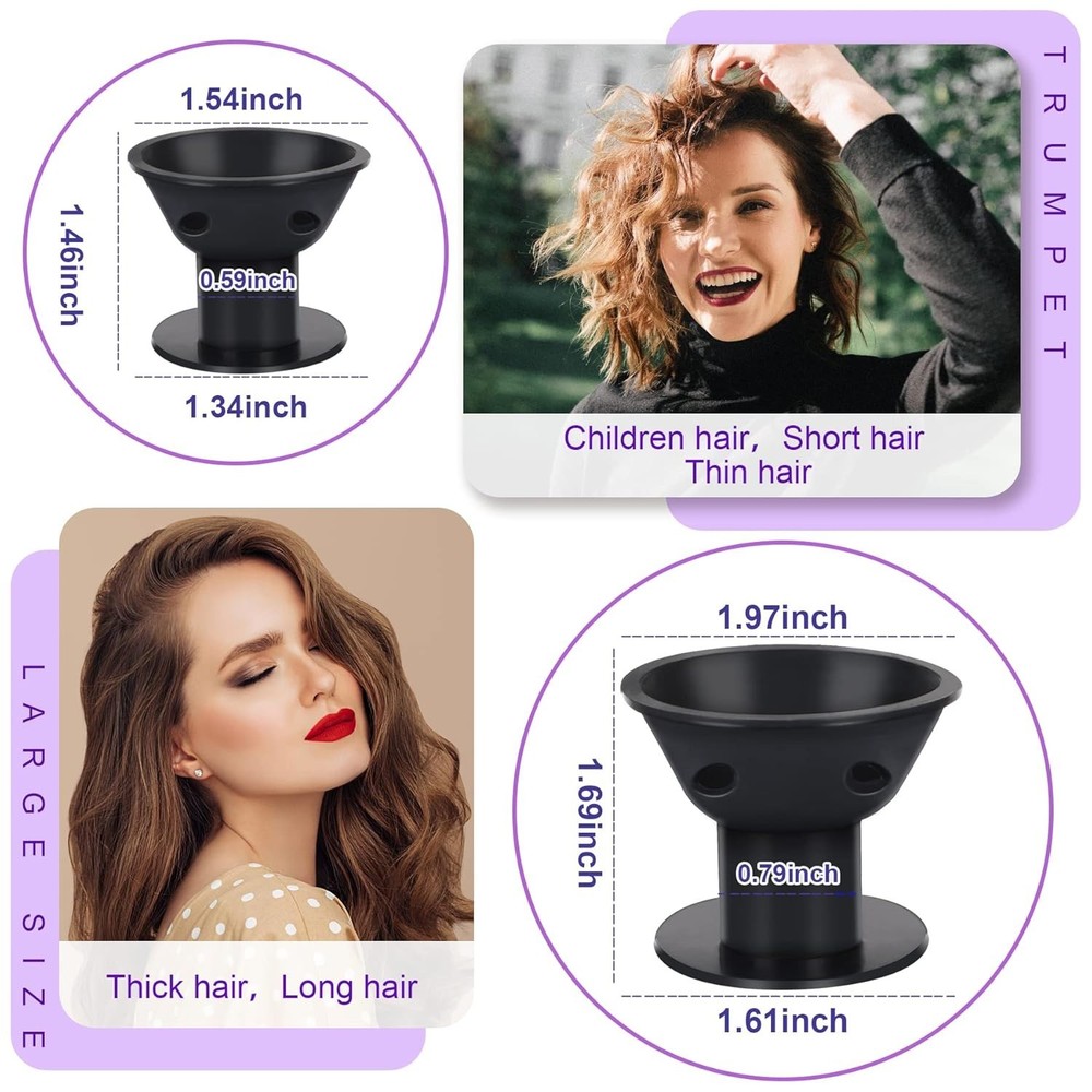 40 Pcs Black Magic Silicone Hair Rollers Include 20pcs Large Sleeping Curlers...