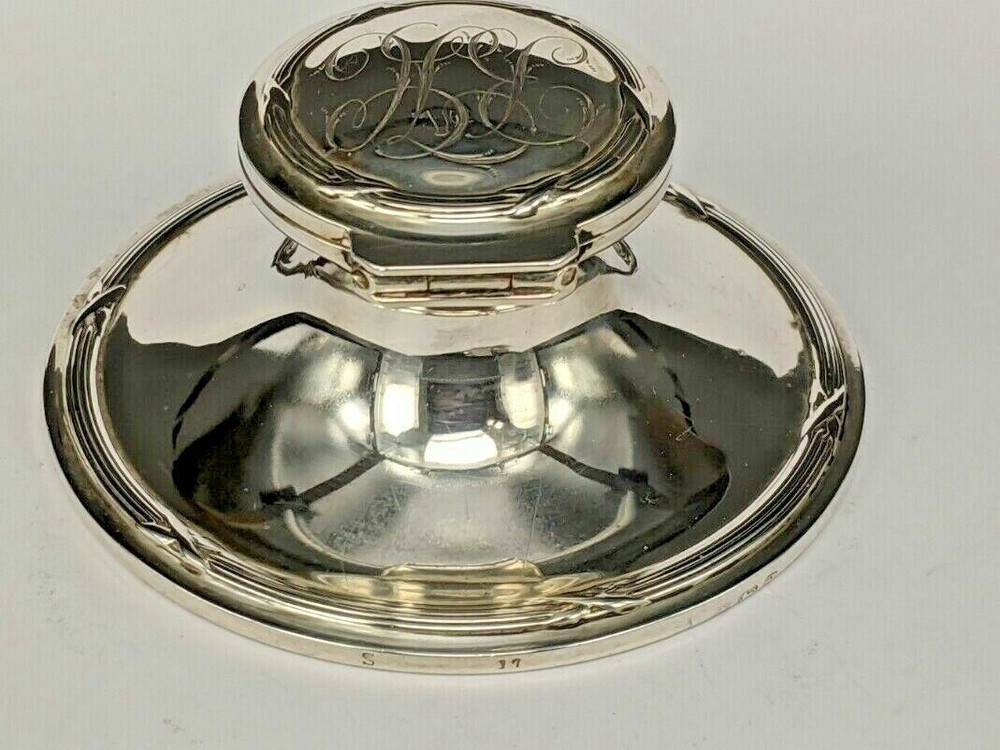Edwardian 1906 Silver capstan Inkwell