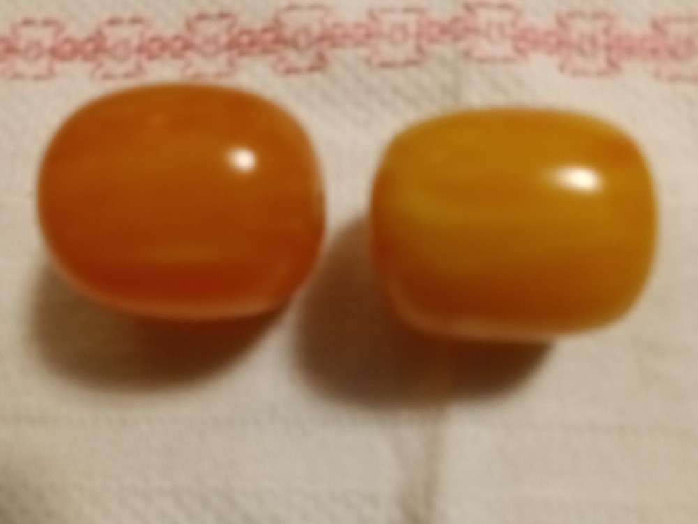 Vintage Bakelite Amber Butterscotch Beads Large