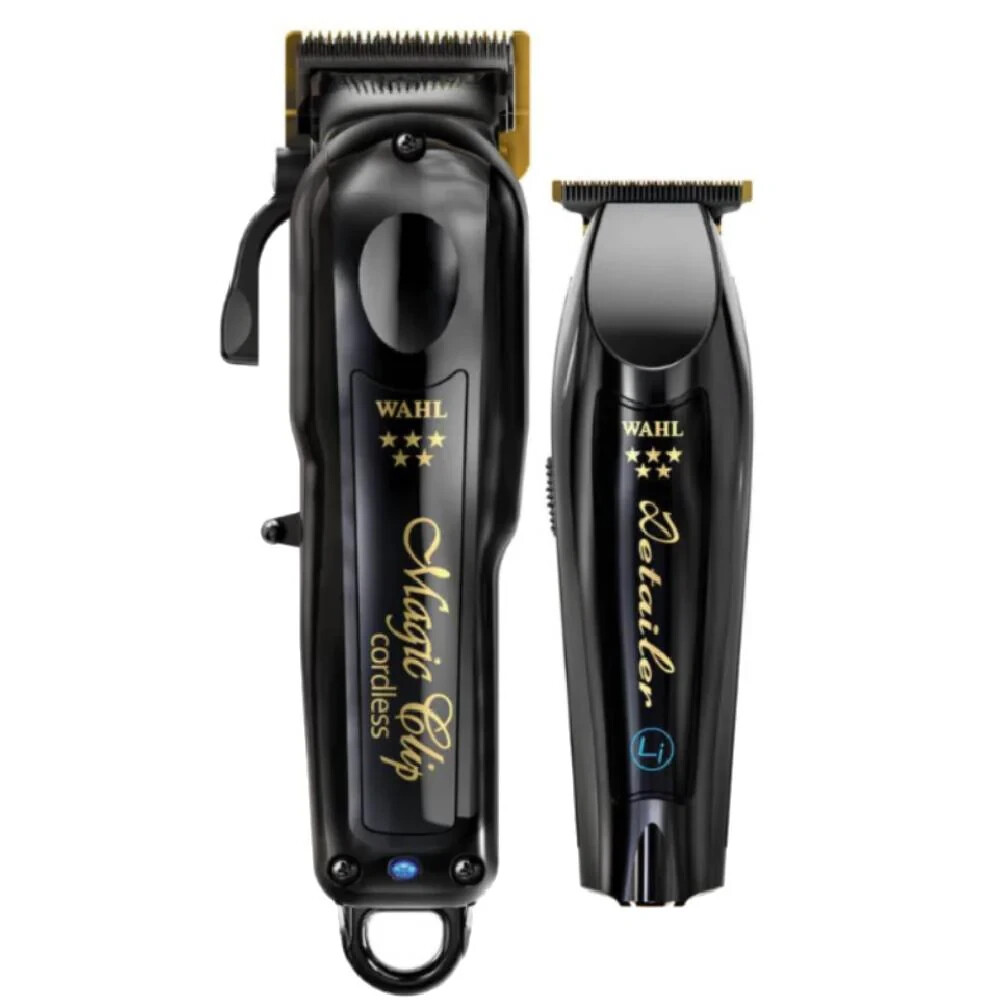 Wahl Barber Combo Black Cordless Magic Clip Clipper Detailer Trimmer 5 Star