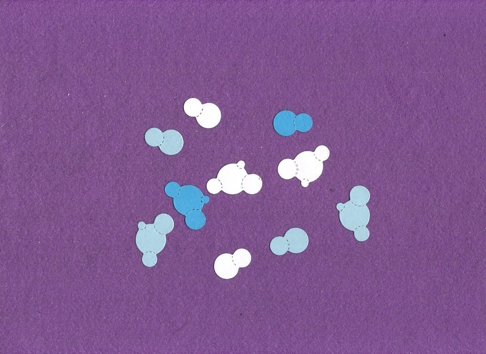 BUBBLE die cuts scrapbook cards