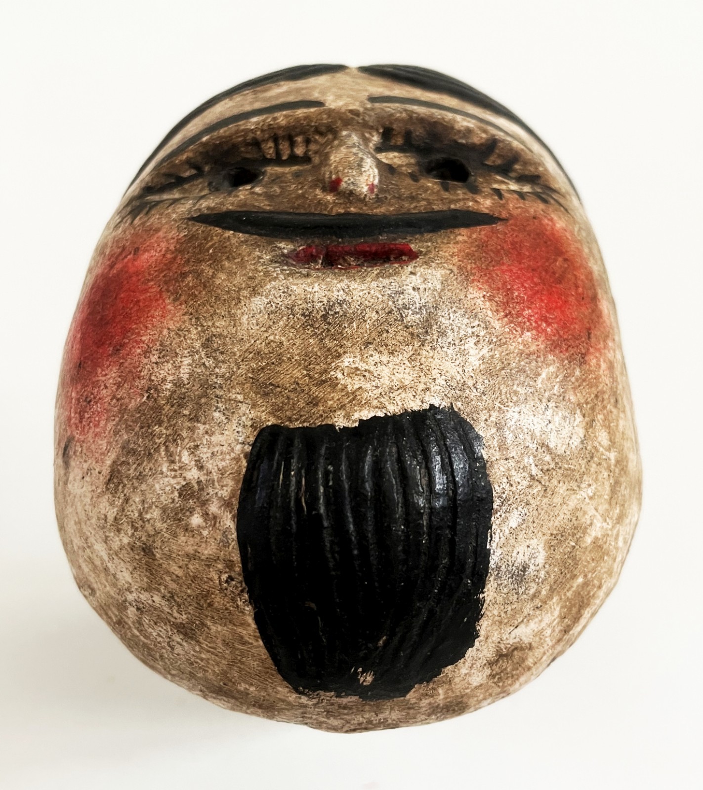 VTG MEXICAN HIDALGO JUANEGRO CUANEGRO JUAN NEGRO FOLK ART HAND CARVED DANCE MASK