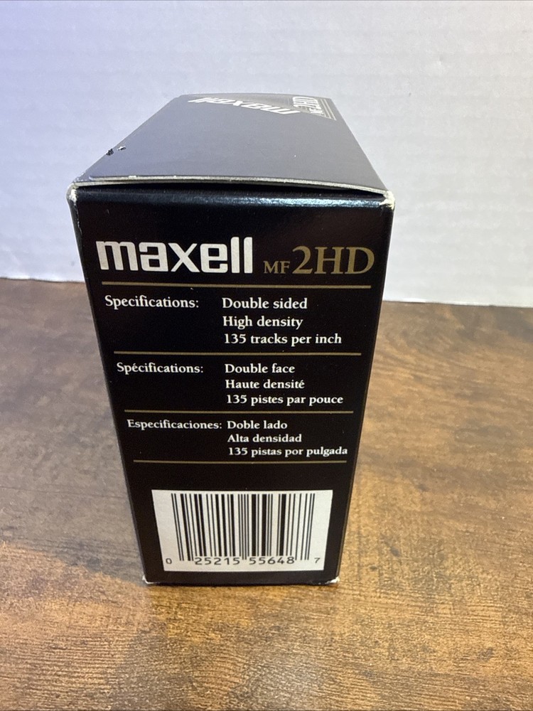 MAXELL MF2HD Micro Floppy Disk 8 total High Density Double Sided 3 1/2 OPEN BOX