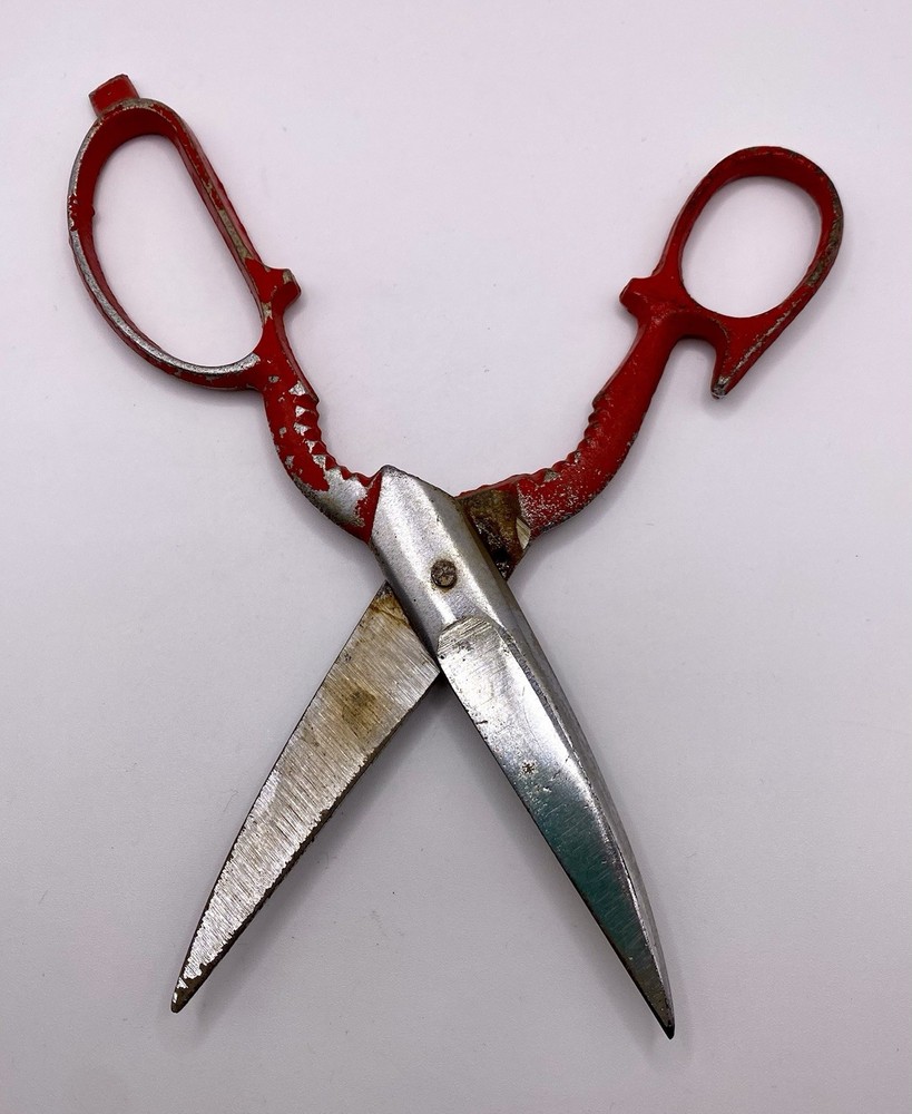 Vintage Red Kitchen Shears Scissors Jar Claw Bottle Opener Nut Cracker