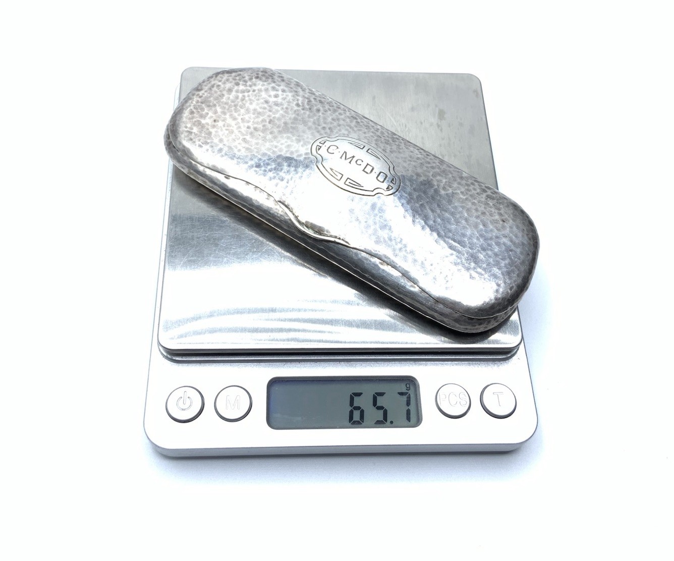 Blackinton Sterling Silver Vintage Deco Monogrammed Eyeglasses Case - 65.7g