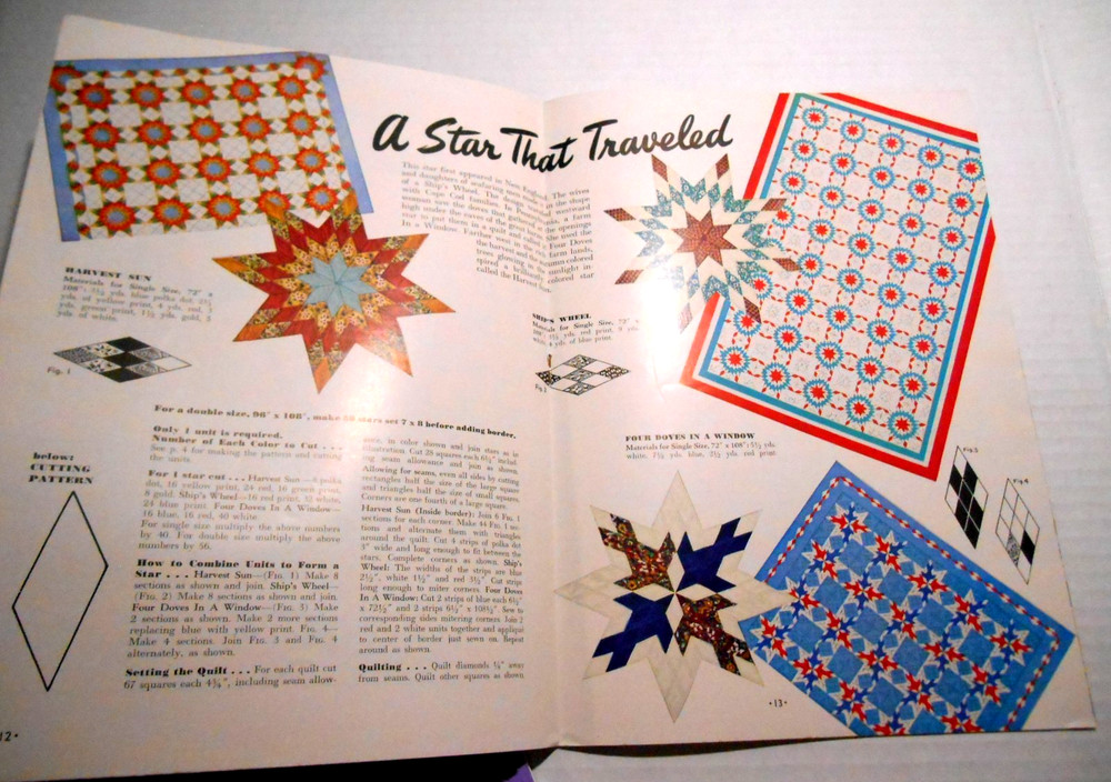 Vintage 1942 Quilts Patchwork Applique Quilting Pattern Book No 190 -11 Patterns