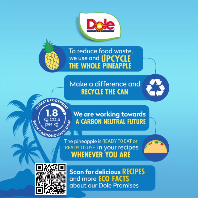 Dole Pineapple Chunks 6 Can Pack no sugar added