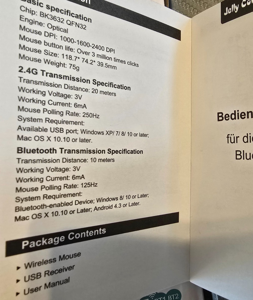 New Jelly Comb MS46B Wireless Bluetooth Mouse