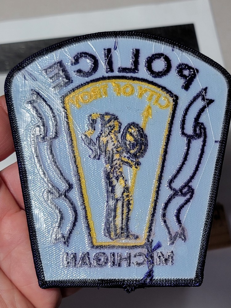 I2b Police patch Michigan Troy Light Blue Background