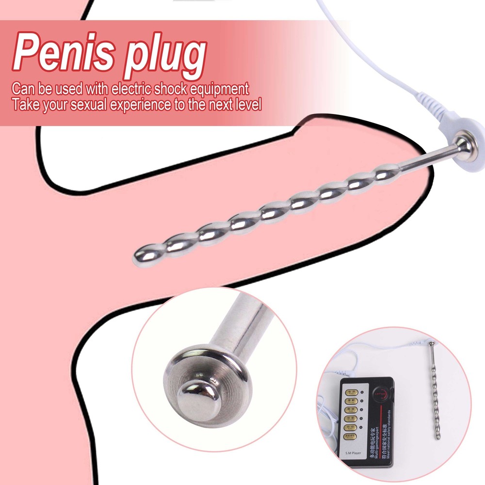 Male E-stim Stainless Steel Long Sounding Plug InsertPlug Rod Aid Therapy Device