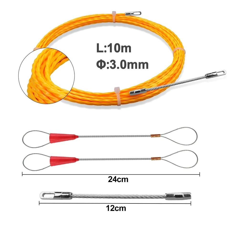 Electrical Fish Tape 10m | 3.0 mm Wire Puller | Yellow