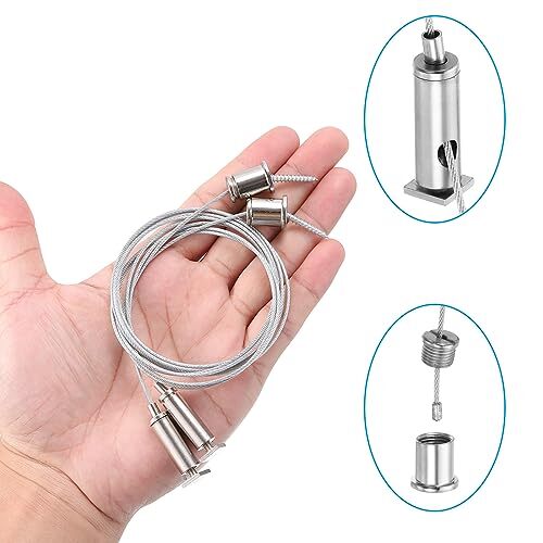 Ceiling Hanging Wire Cable Kit, 4 Set Lights Panel Steel Hanging Chains