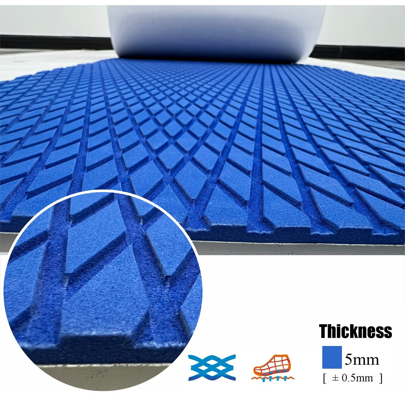 Blue EVA Foam Boat Flooring Sheet Mat 5mm Diamond Deck Grip Jet ski Traction Pad