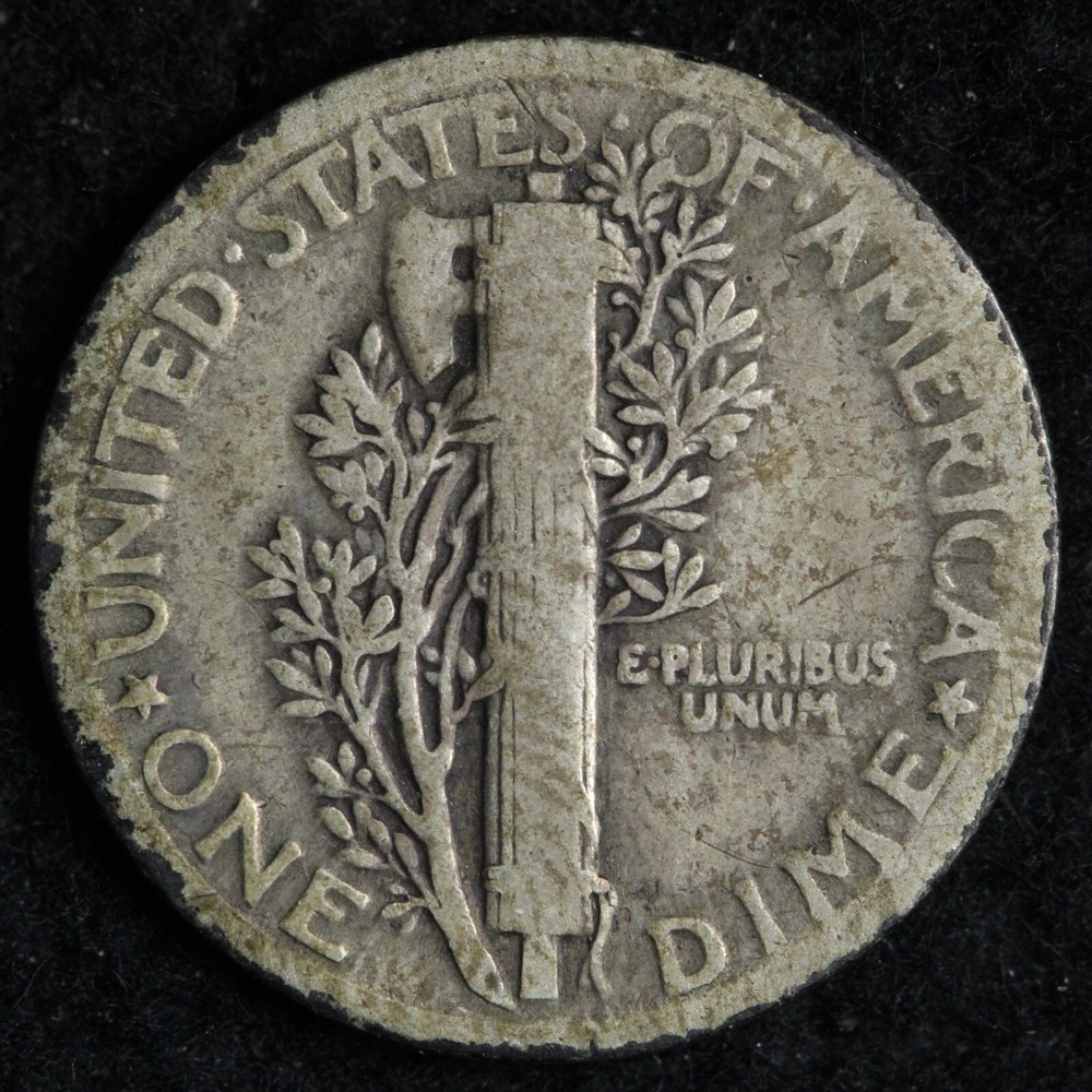 1921 Mercury Silver Dime FINE E283 QYHA
