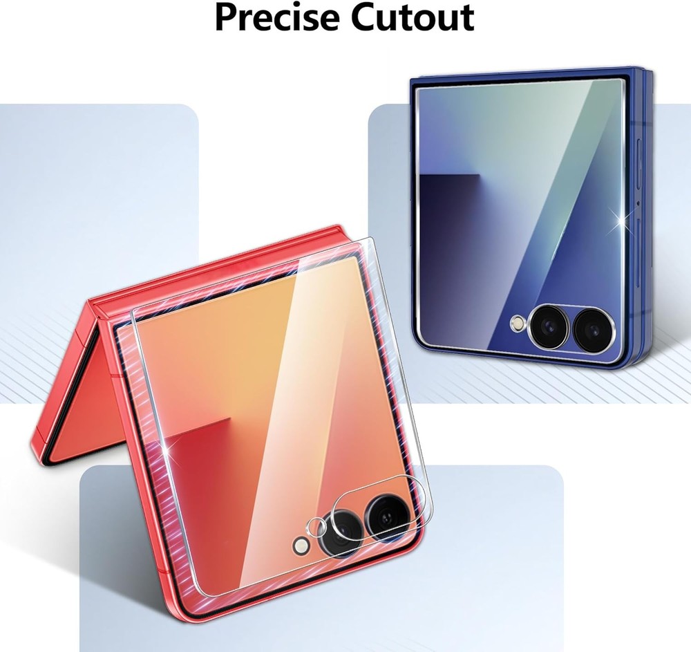 Case for Samsung Galaxy Z Flip 7 with Touch Sensitive Screen Protector, 3 Pack