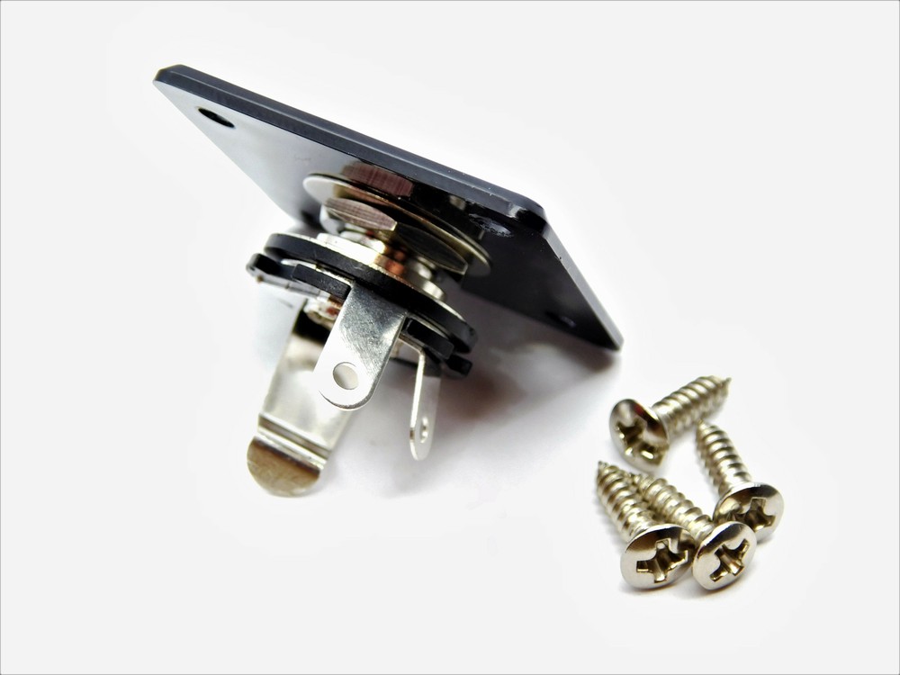 Black Square Output Jack Plate PlasticFits Epiphone Les Paul ®