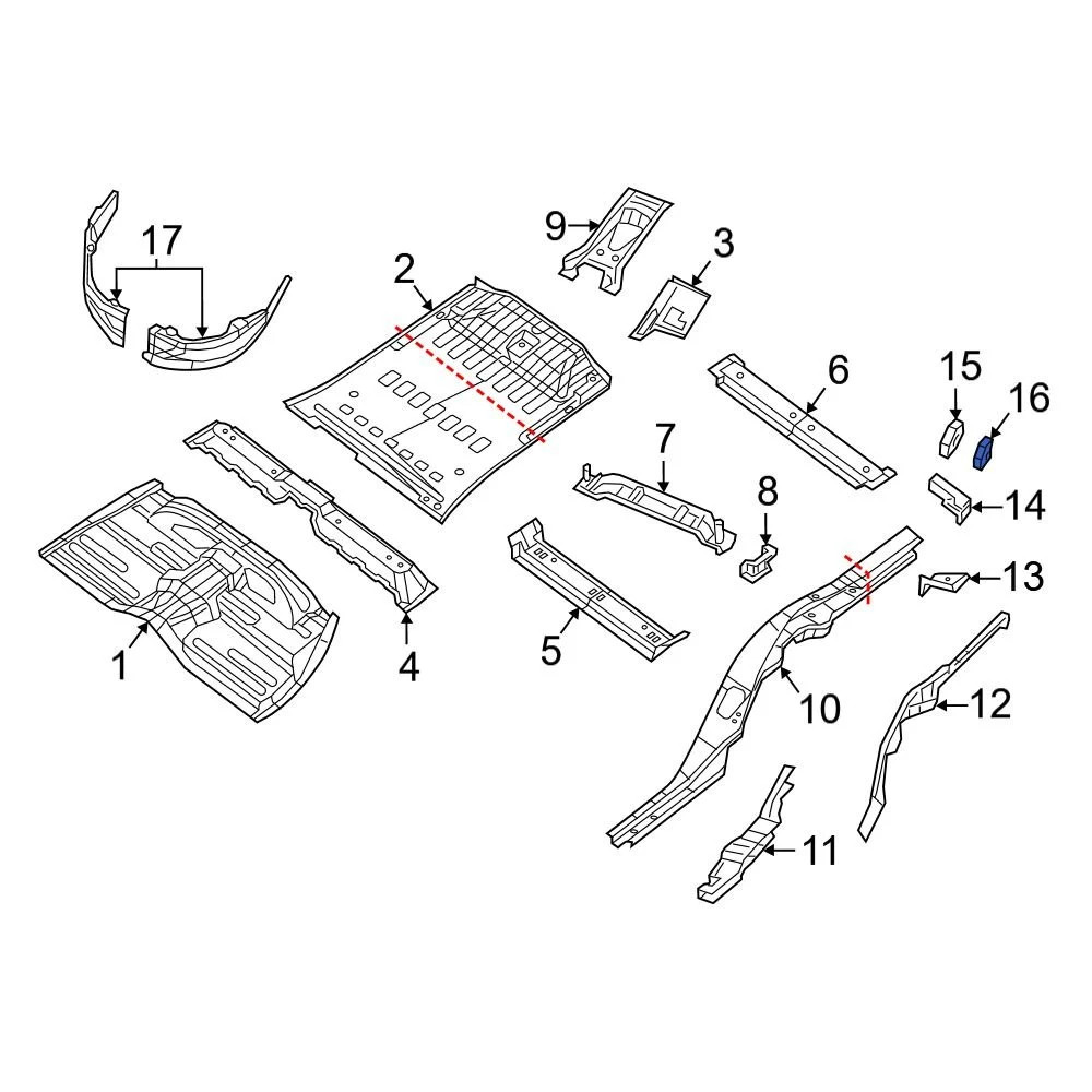 For Dodge Durango 11-26 Dodge Rear Right Outer Frame Side Member Bracket