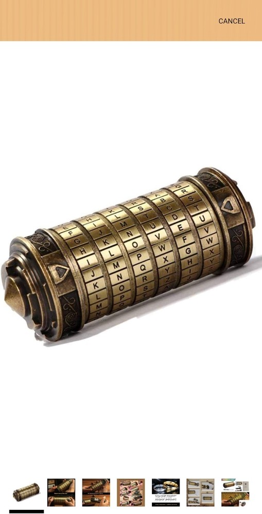 Cryptex Da Vinci Code Mini Cryptex Lock Puzzle Boxes with Compartments Annive...