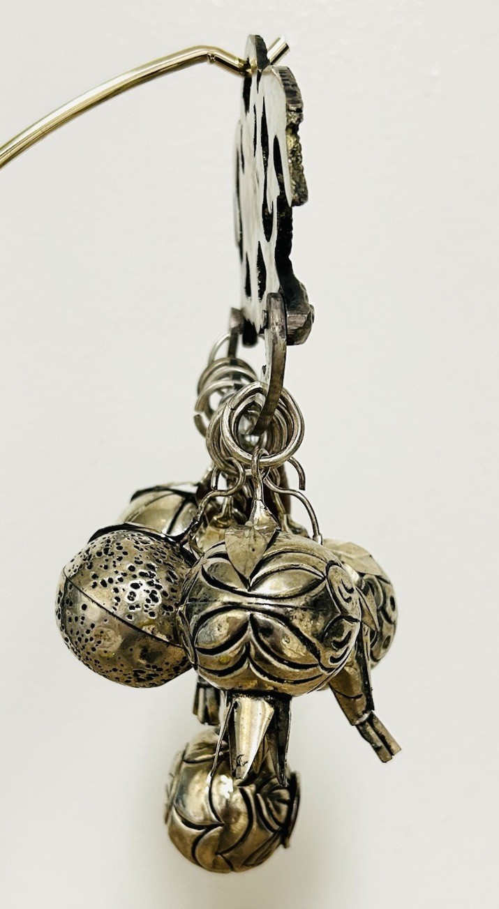 Vintage Brazilian Penca de Balangandãs – Silver Hanging Amulet 10 Charms