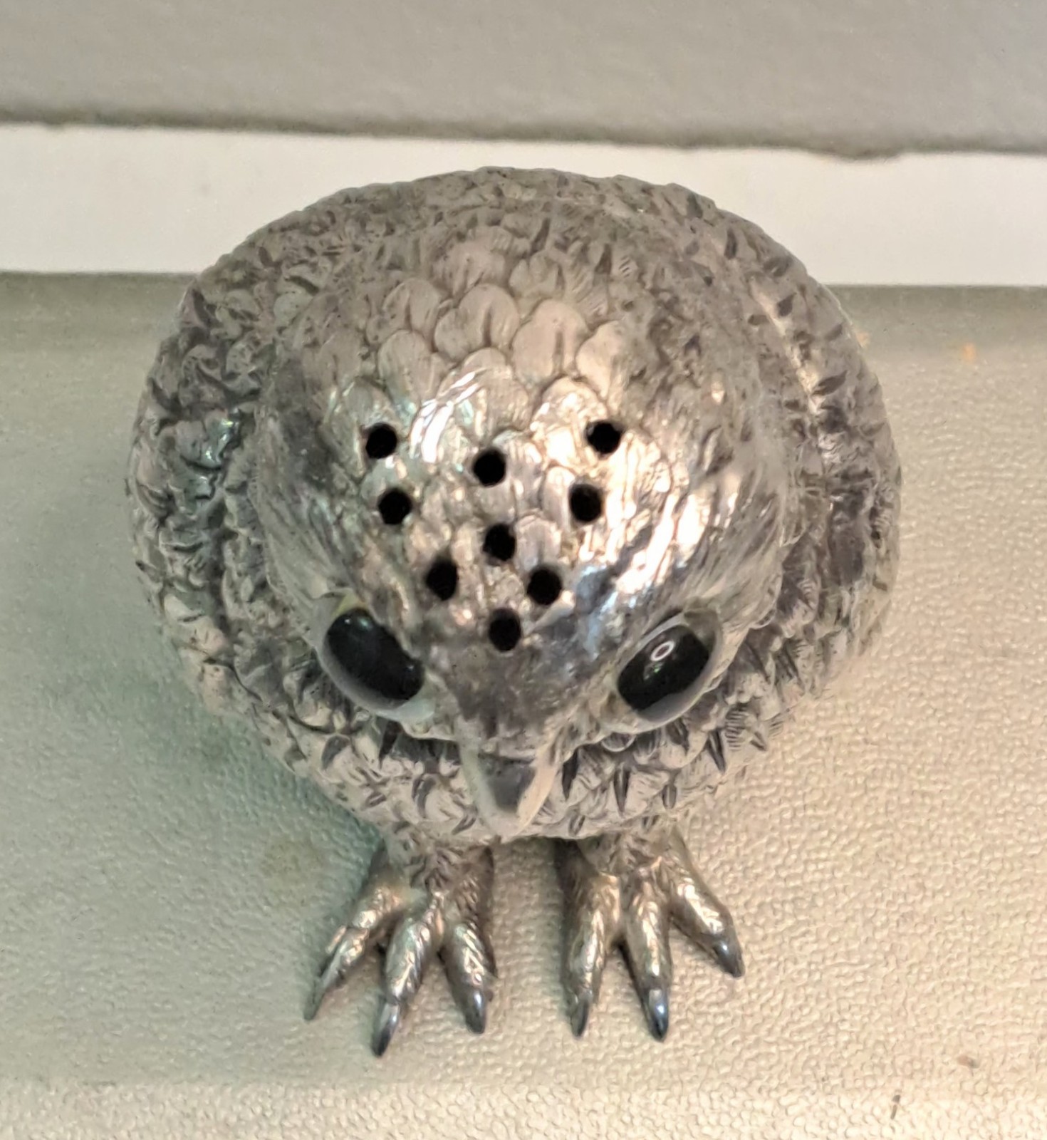 Antique Corbell & Co Silver Plate Owl Sugar Sifter Caster Muffineer Original Box