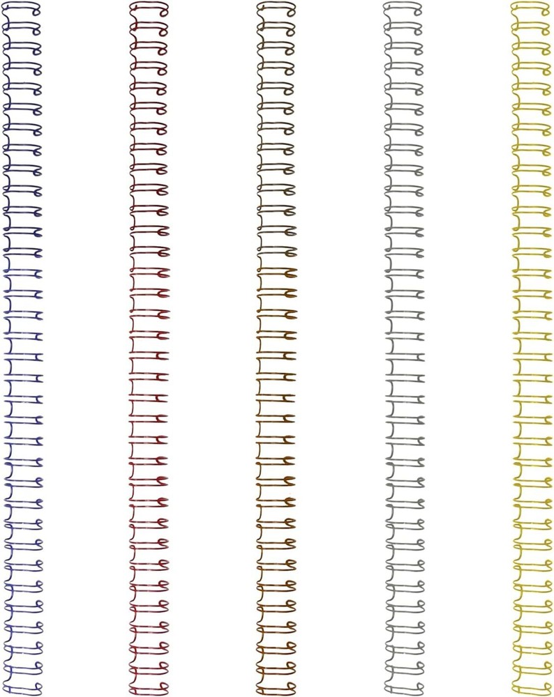 100 Pack Metal Twin Loop Binding Wire Coils, 32-Loop, 3/8" Mixing Color Doubl...